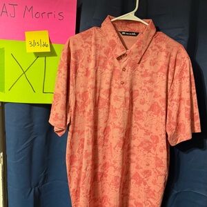 Travis Mathew Coral Floral-Print Polo